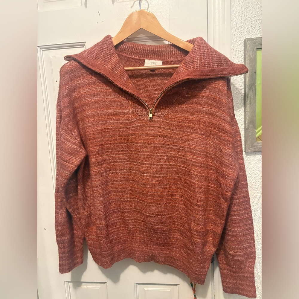 LOFT zip up Turtleneck Sweater